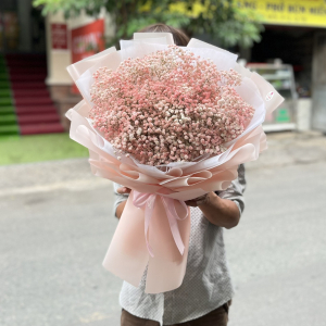 Bó hoa baby hồng pastel tặng chúc mừng sinh nhật 