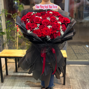Bó hoa tặng chúc mừng sinh nhật đẹp : hồng đỏ Ecuador mix baby