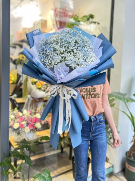 Bó hoa baby xanh dương tặng sinh nhật  1