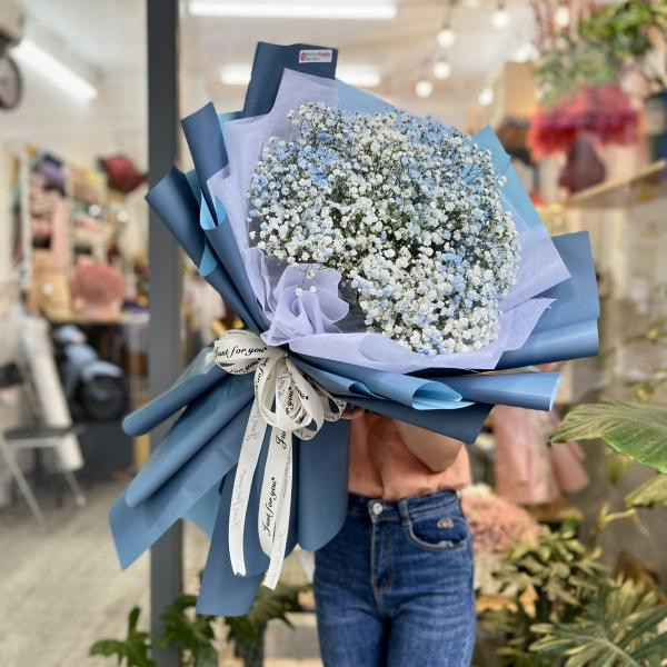 Bó hoa baby xanh dương tặng sinh nhật  2