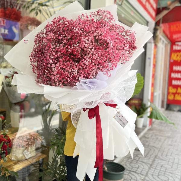 Bó hoa baby đỏ khổng lồ tặng sinh nhật đẹp  2
