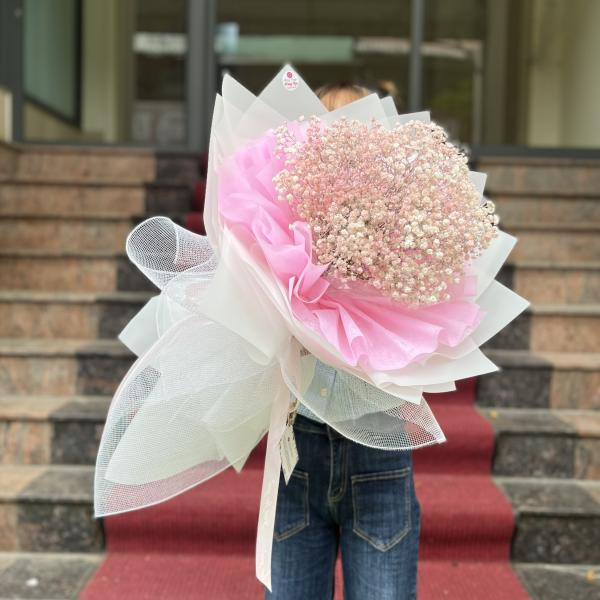 Bó hoa baby hồng style mới tặng chúc mừng đẹp nhất  2
