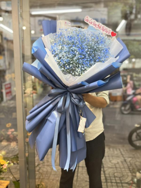Bó hoa baby xanh dương tặng chúc mừng sinh nhật người thương  1