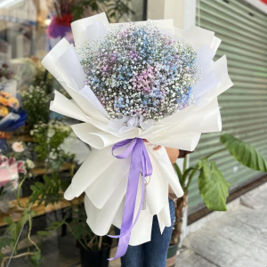 Bó hoa baby nhiều màu tím xanh trắng tặng sinh nhật đẹp