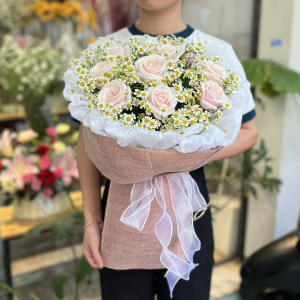 Hoa tặng sinh nhật cúc tana mix hồng kem ý nghĩa