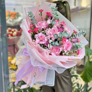Bó hoa chúc mừng hồng lạn thần mix cẩm chướng tặng sự kiện sinh nhật