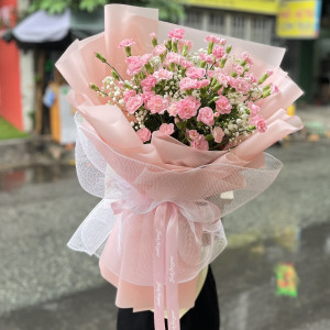 Bó hoa cẩm chướng hồng tặng chúc mừng sinh nhật ý nghĩa