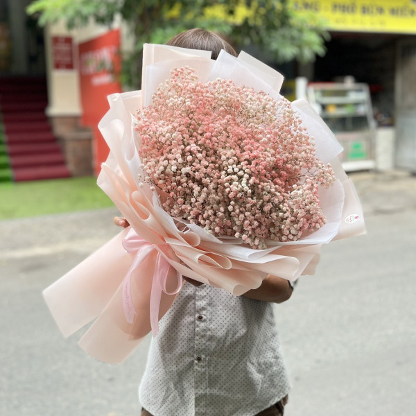 Bó hoa baby hồng pastel tặng chúc mừng sinh nhật  1