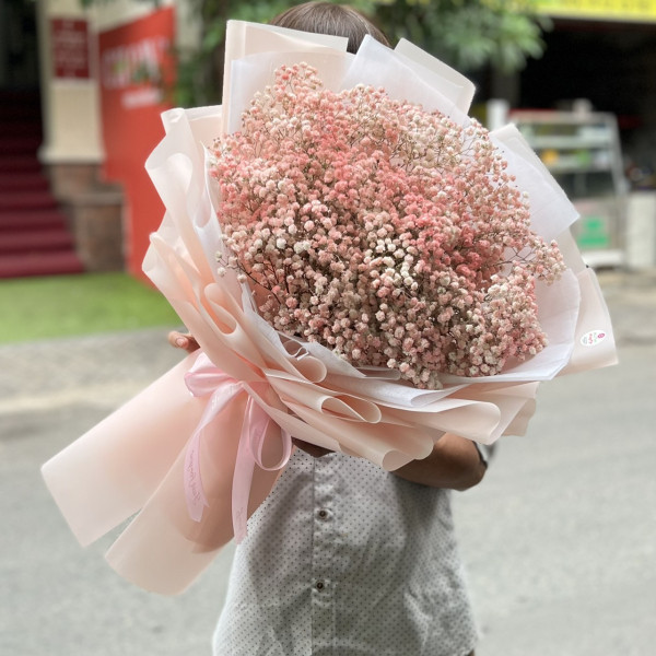 Bó hoa baby hồng pastel tặng chúc mừng sinh nhật  3