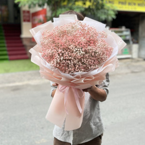 Bó hoa baby hồng pastel tặng chúc mừng sinh nhật