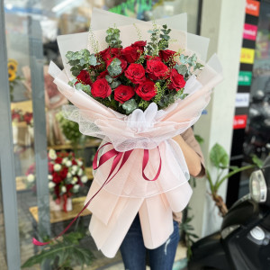Bó hoa hồng đỏ 19 bông tặng chúc mừng sinh nhật ý nghĩa