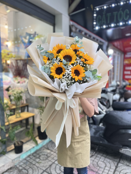 Bó hoa hướng dương mix baby tặng sinh nhật  1