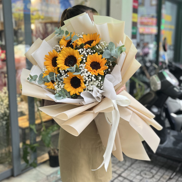 Bó hoa hướng dương mix baby tặng sinh nhật  2