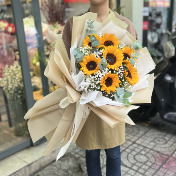 Bó hoa hướng dương mix baby tặng sinh nhật  3