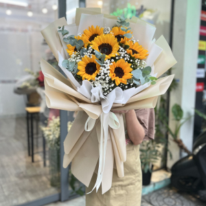 Bó hoa hướng dương mix baby tặng sinh nhật