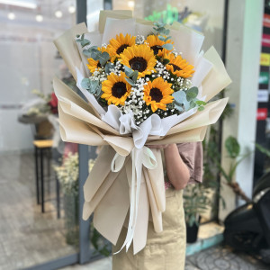 Bó hoa hướng dương mix baby tặng sinh nhật