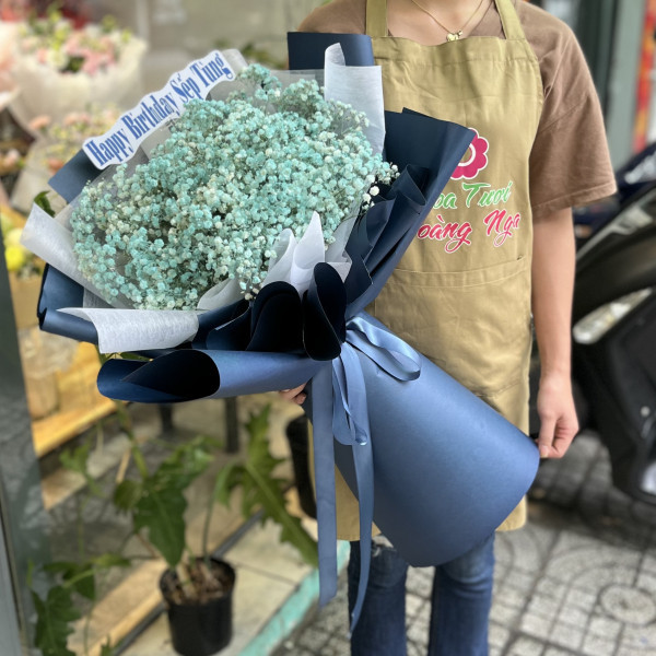 Bó hoa baby xanh ngọc tặng sinh nhật ý nghĩa  2