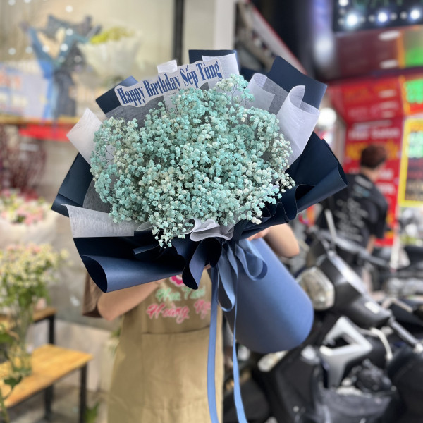 Bó hoa baby xanh ngọc tặng sinh nhật ý nghĩa  3