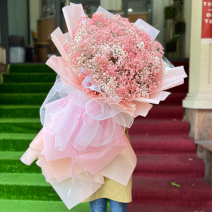 Bó hoa baby hồng siêu to khổng lồ tặng sinh nhật đẹp và ý nghĩa 
