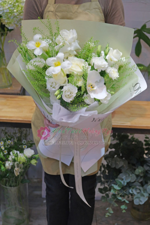 Bó hoa tulip xanh lá pastel tặng người yêu