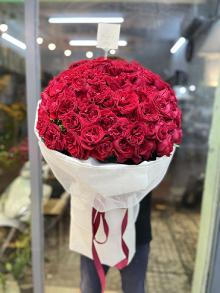 Bó hoa hồng Ohara đỏ 100 bông 3