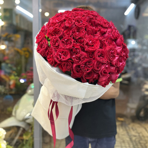 Bó hoa hồng Ohara đỏ 100 bông