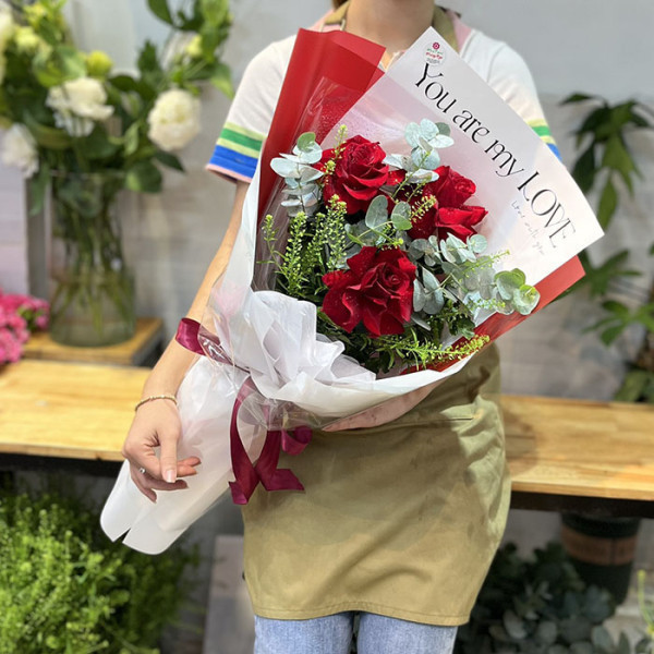 Bó hoa hồng 3 bông Ecuador tặng sinh nhật 3