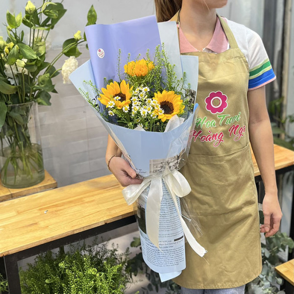 Bó hoa hướng dương 3 bông đơn giản 2