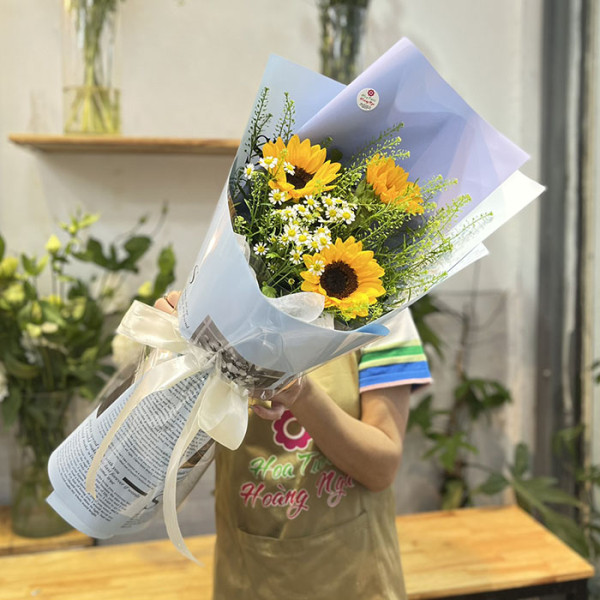 Bó hoa hướng dương 3 bông đơn giản 3