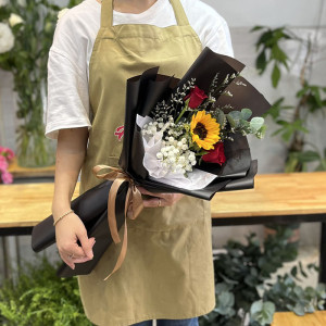 Bó hướng dương 1 bông mix baby