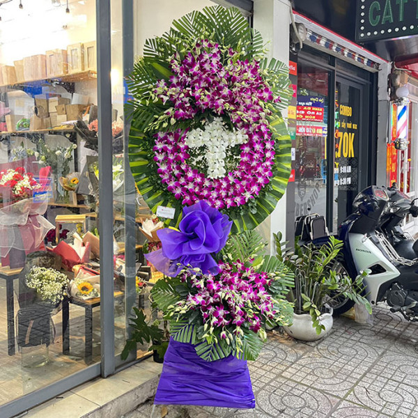 Vòng hoa đám tang đạo thiên chúa 2 tầng 3