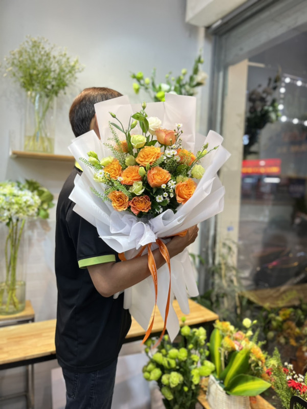Bó hoa hồng cam tặng sinh nhật đẹp 2