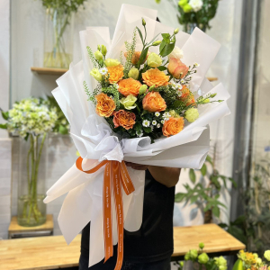 Bó hoa hồng cam tặng sinh nhật đẹp