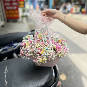 Giỏ hoa baby nhiều màu
