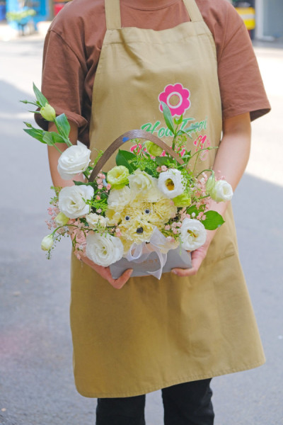 Giỏ hoa chú chó con dễ thương 2