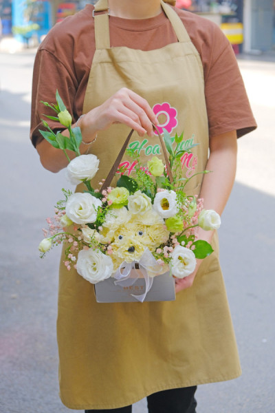 Giỏ hoa chú chó con dễ thương 3