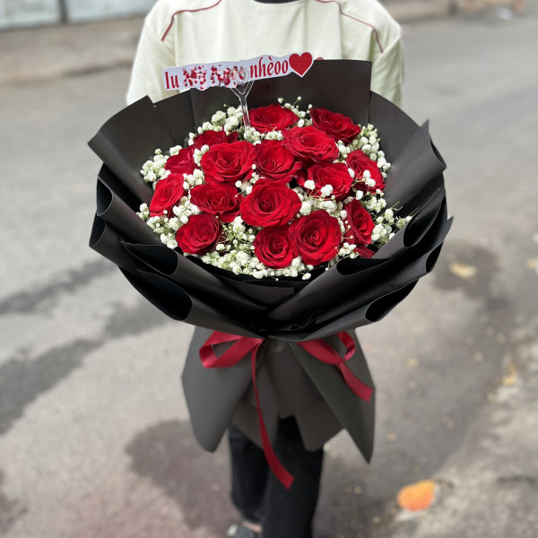 Bó hoa hồng đỏ 16 bông 3