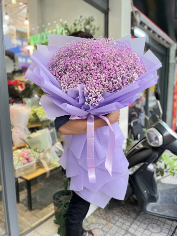 Bó hoa baby màu tím - Sang trọng 1