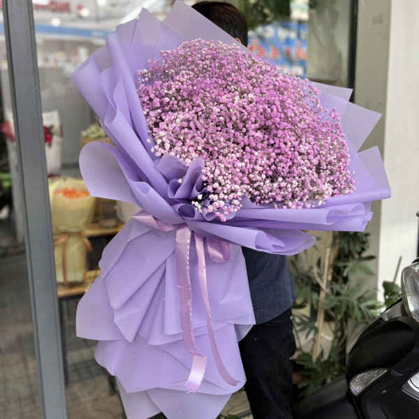 Bó hoa baby màu tím - Sang trọng 2