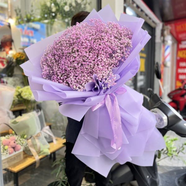 Bó hoa baby màu tím - Sang trọng 3