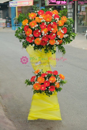 Kệ hoa khai trương đồng tiền cam giao nhanh quận tân bình