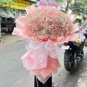 Bó hoa baby hồng siêu to khổng lồ