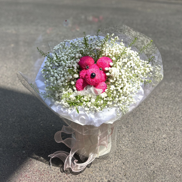 Bó hoa sinh nhật độc lạ gấu đỏ 3