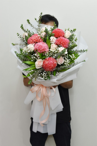Bó hoa cúc mẫu đơn hồng - Rung Động 2