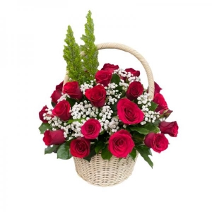 Giỏ hoa hồng đỏ tặng sinh nhật con gái