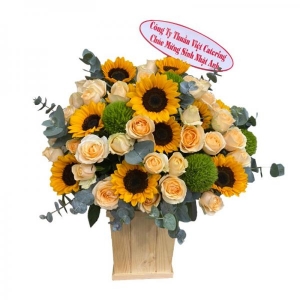 Giỏ hoa hướng dương chúc mừng sinh nhật cho phái nam