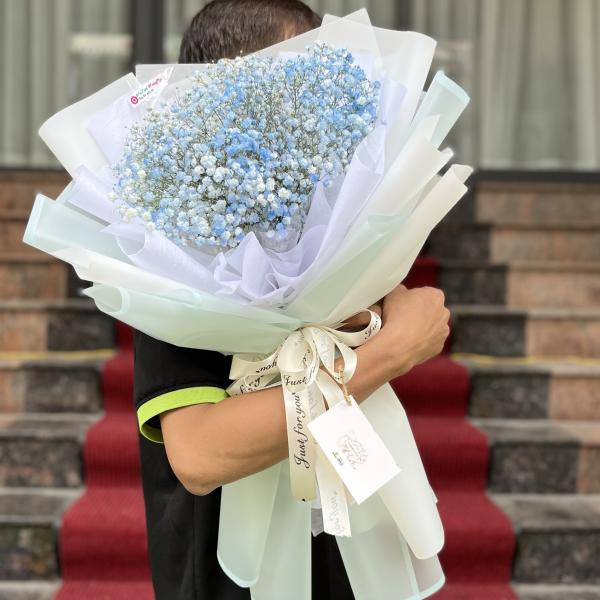 Bó hoa baby xanh dương tặng sinh nhật bạn gái ý nghĩa 1