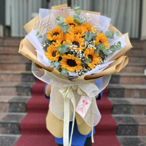 Hoa chúc mừng sinh nhật đẹp - Bó hoa hướng dương mix baby