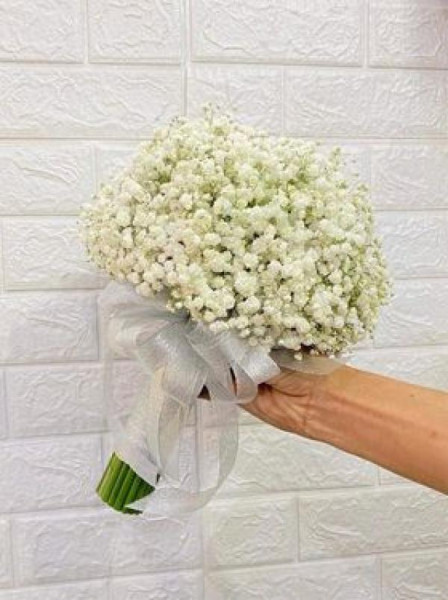 Bó hoa cầm tay cô dâu baby trắng 1