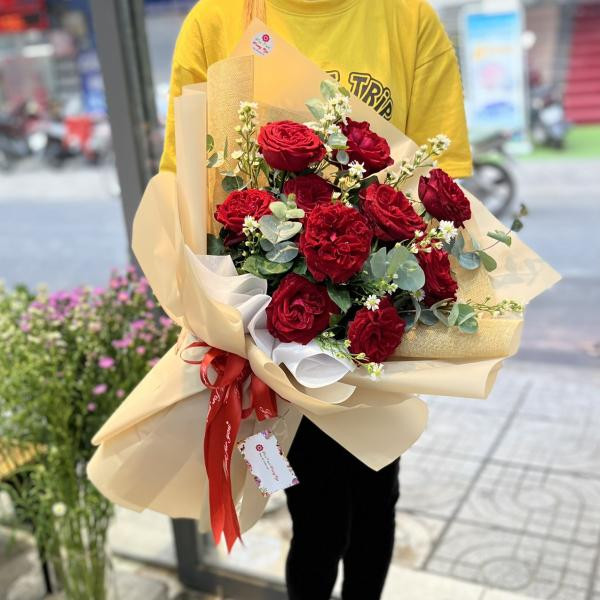 Bó hồng Ohara 10 bông mix thạch thảo tặng sinh nhật 3